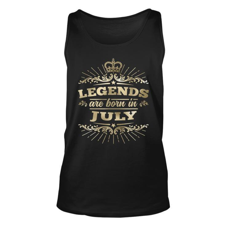 Legends Are Born In July  King Queen Crown King Funny Gifts Unisex Tank Top