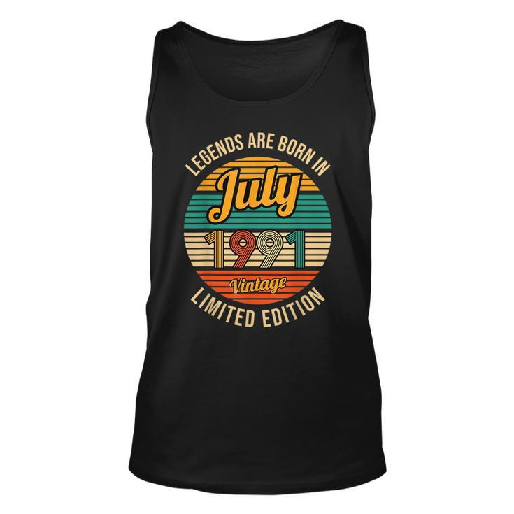Legends Are Born In July 1991 30Th Birthday 30Th Birthday Tank Top