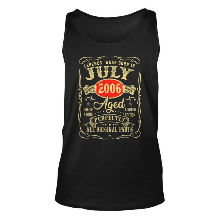Legends Were Born In July 2006 15Th Birthday Gifts Unisex Tank Top
