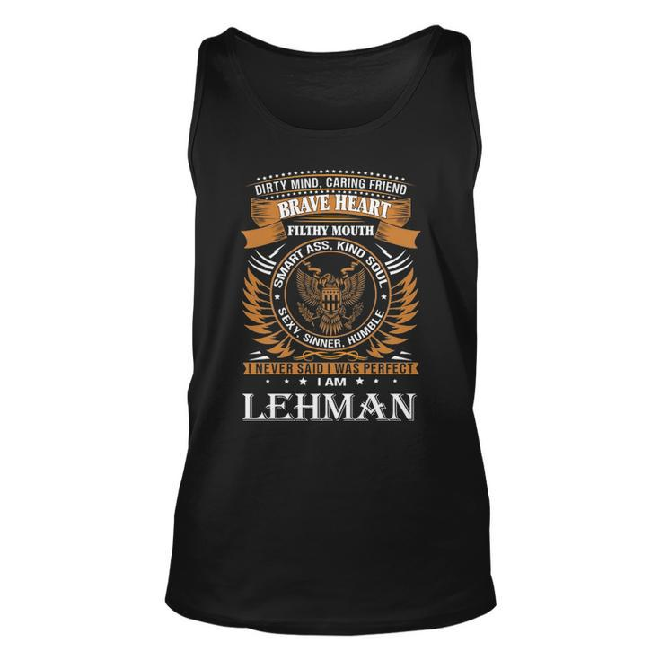 Lehman Name Gift Lehman Brave Heart Unisex Tank Top