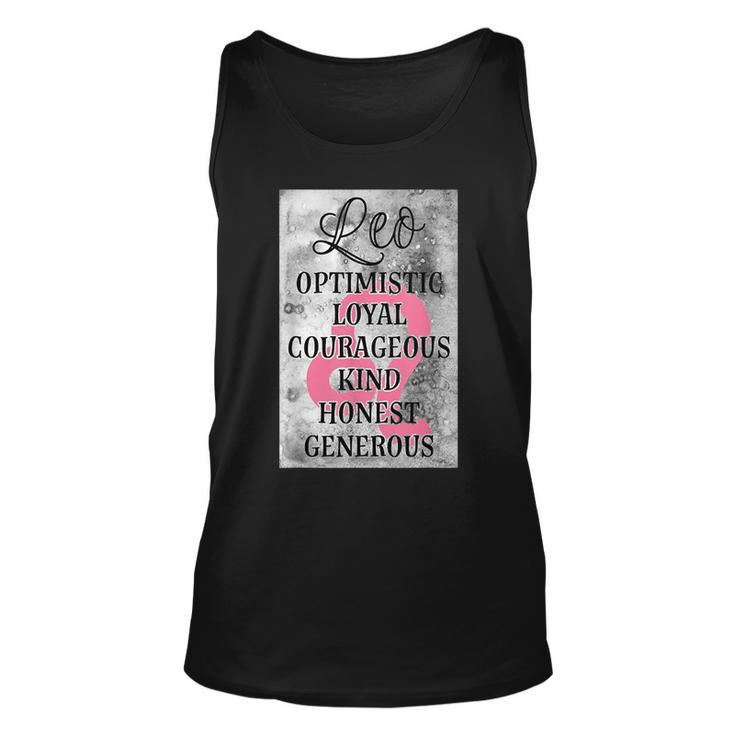 Leo Zodiac Sign July August Birthday Attributes Facts  Unisex Tank Top