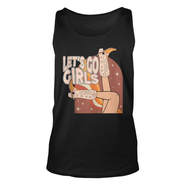 Lets Go Girls Cowgirl Boots Country Bachelorette Party  Unisex Tank Top