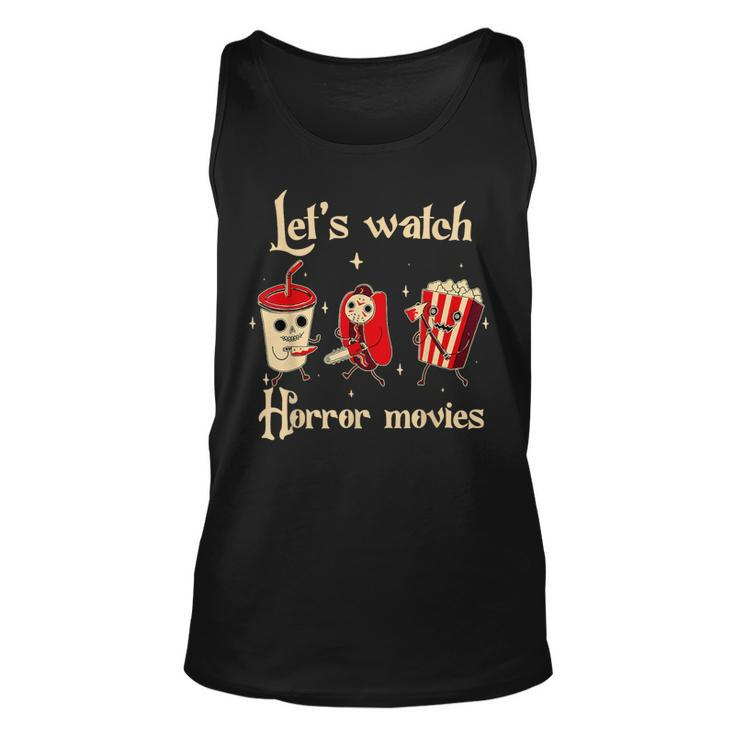 Let's Watch Horror Movies Halloween Costume Hot Dog Tank Top