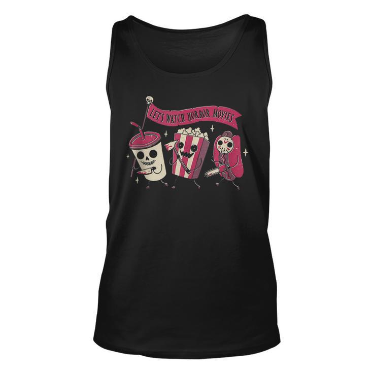 Lets Watch Horror Movies Funny Halloween Costume Unisex Tank Top