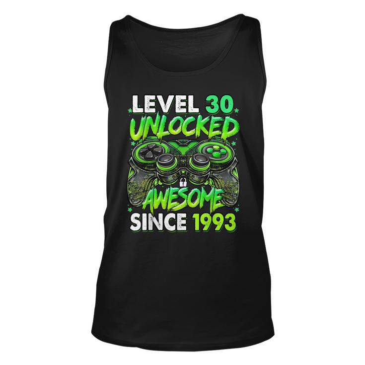 Level 30 Unlocked Awesome Since 1993 30Th Birthday Gaming Tank Top