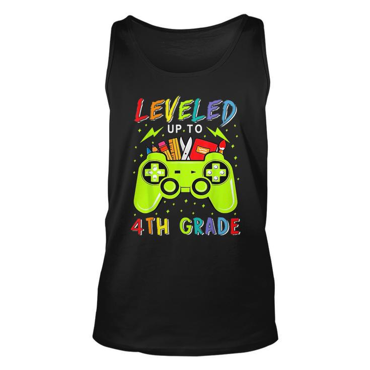 Leveled Up To 4Th Grade Gamer Back To School First Day Boys Unisex Tank Top