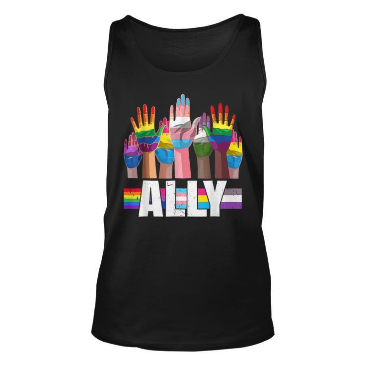 Lgbtq Ally For Gay Pride Month Transgender Flag Distressed  Unisex Tank Top