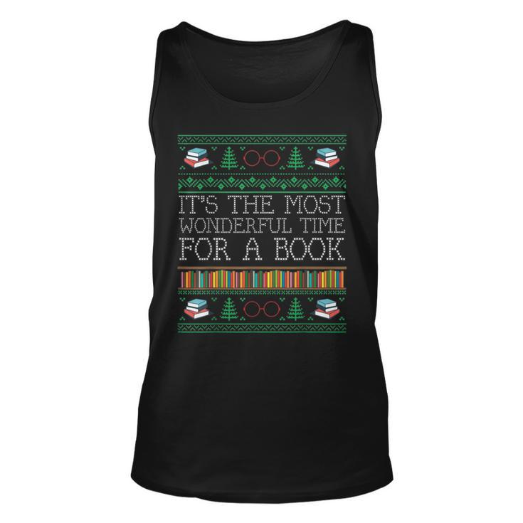Librarian Books Reading Ugly Christmas Sweaters Tank Top