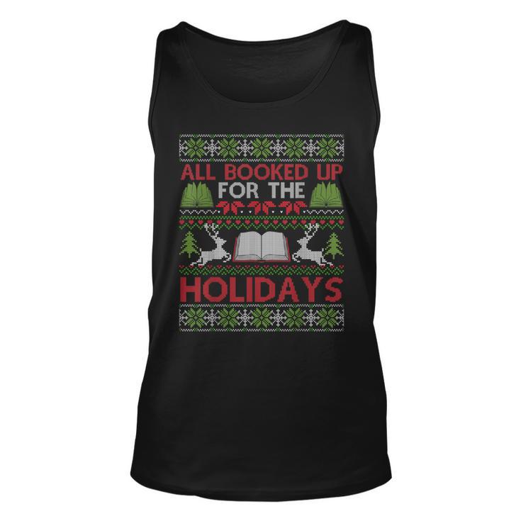 Librarian Ugly Christmas Book Lover Ugly Xmas Sweater Tank Top