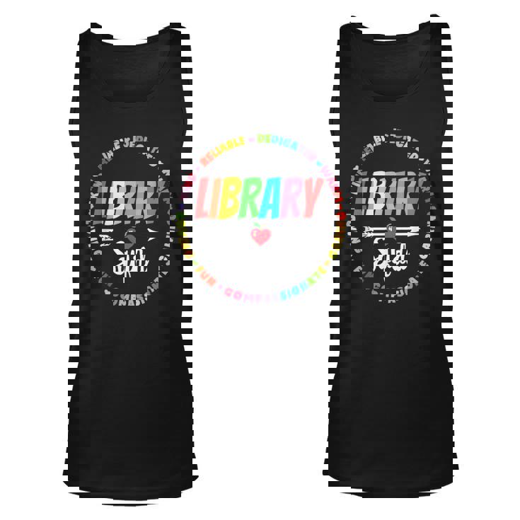 Library Squad Funny School Librarian Life Book Nerd Crew Unisex Tank Top