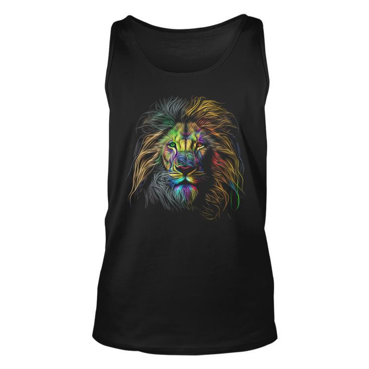 Lion Colorful Lions King Of Animals From Africa  Unisex Tank Top