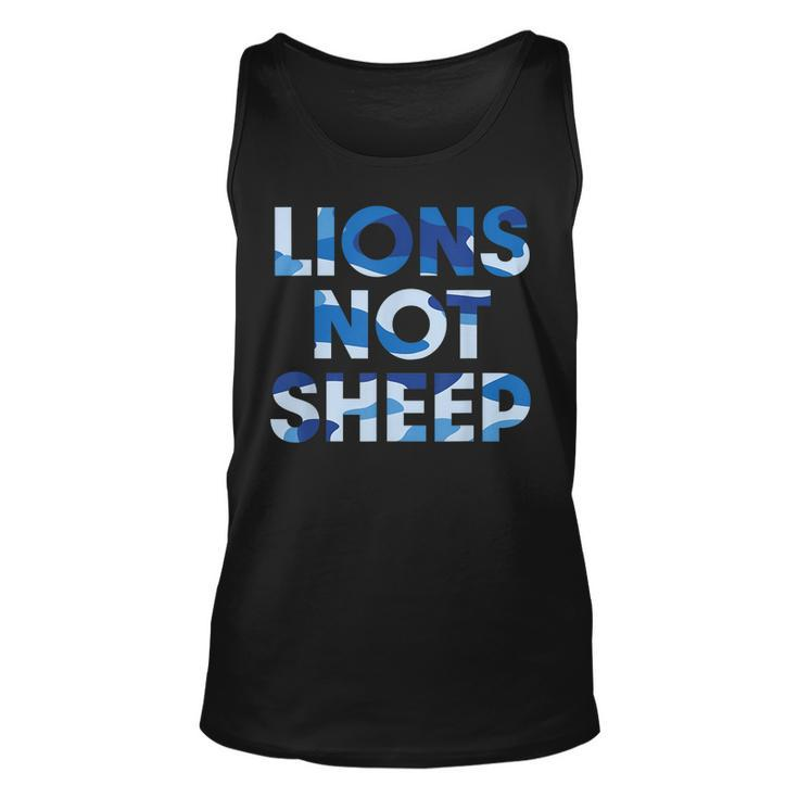 Lions Not Sheep Blue Camo Camouflage  Unisex Tank Top