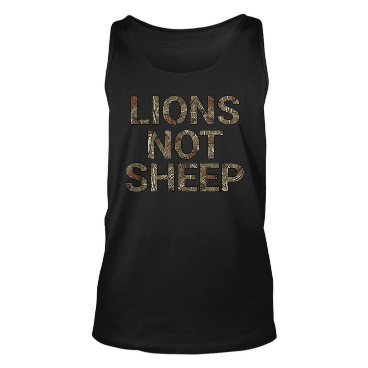 Lions Not Sheep Natural Brush Camo Graphic  Unisex Tank Top