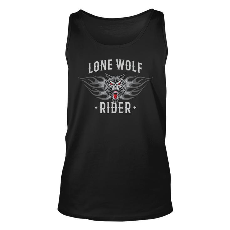 Lone Wolf Rider Motorcycle Chopper Biker Motorbike Unisex Tank Top