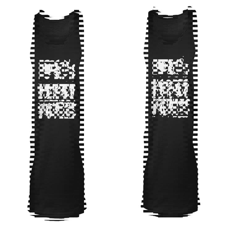 I Love 80S Horror Movies Scary Halloween Moviees Vintage Scary Halloween Tank Top