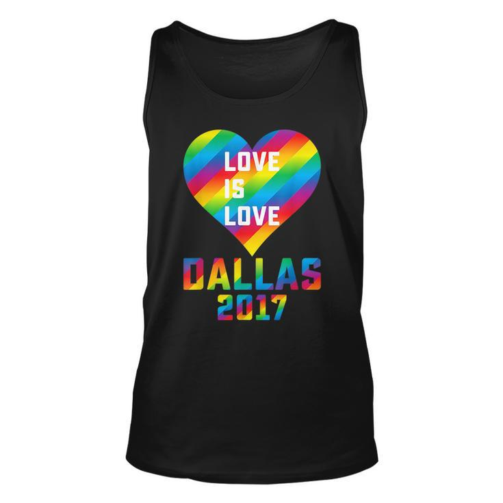 Love Is Love Gay Pride Heart Dallas 2017 Lgbtq Gay  Unisex Tank Top