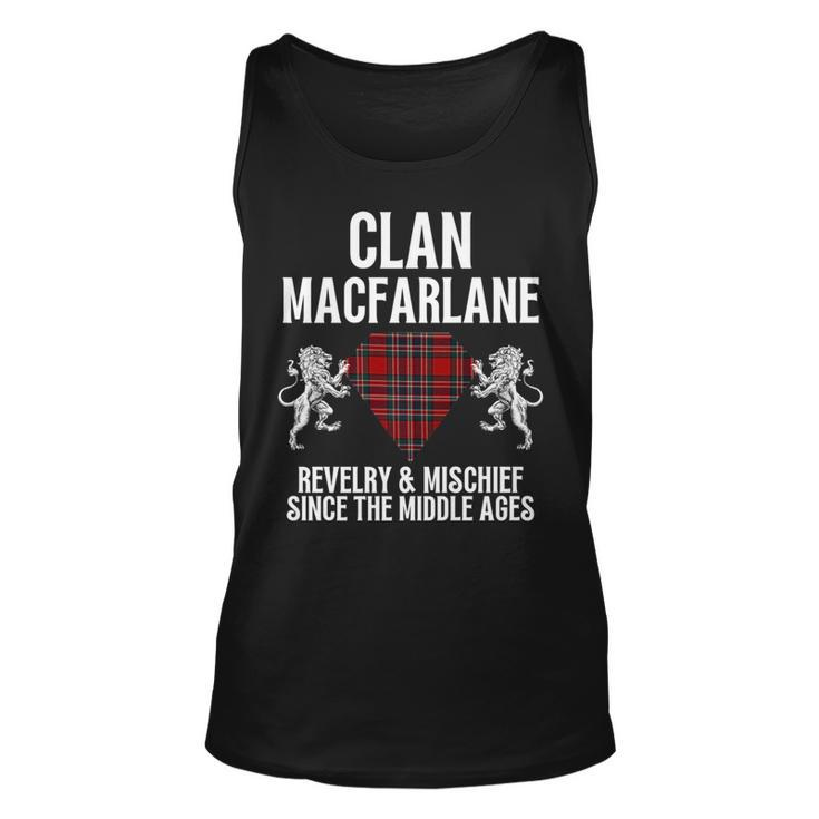 Macfarlane Clan Scottish Name Coat Of Arms Tartan Family Unisex Tank Top