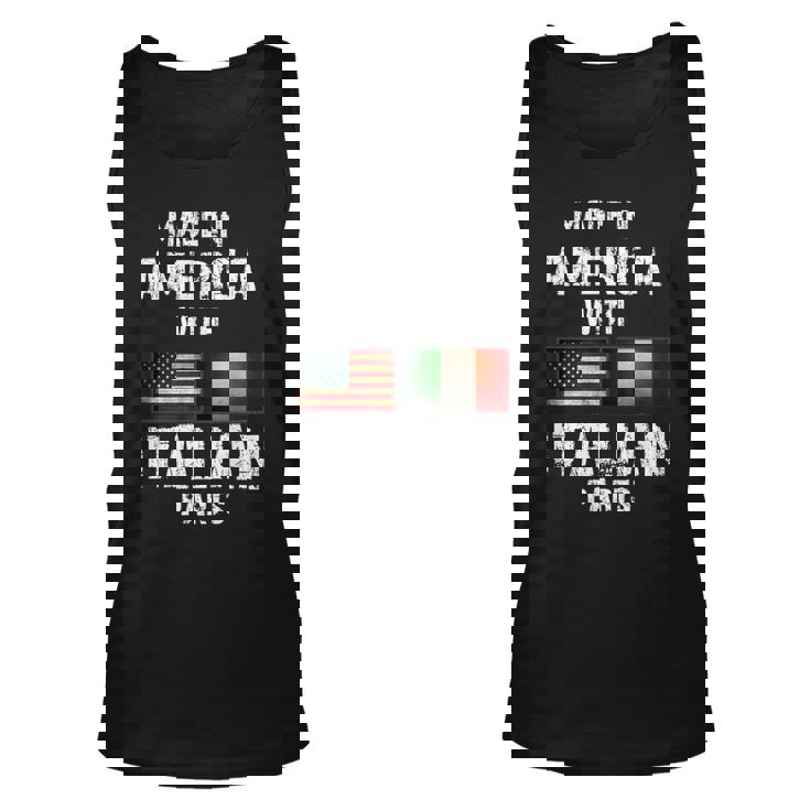 Made In America With Italian Parts Funny Gift Italy Flag Unisex Tank Top