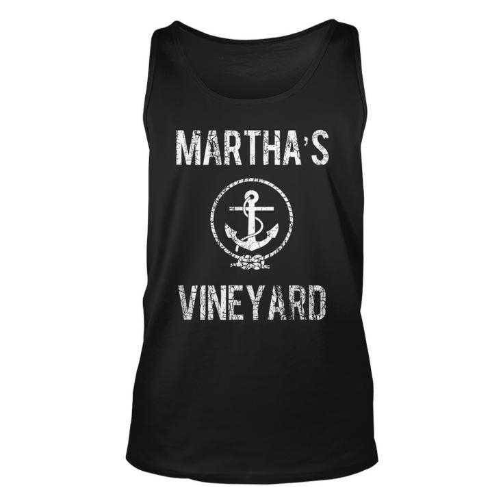 Marthas Vineyard - Distressed Anchor Island Vacation  Unisex Tank Top