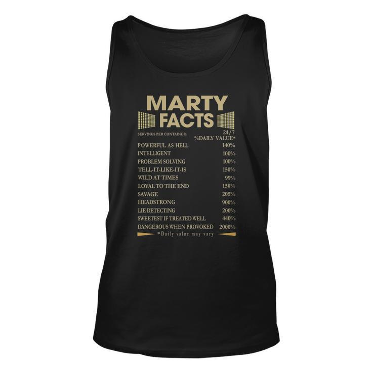 Marty Name Gift Marty Facts Unisex Tank Top