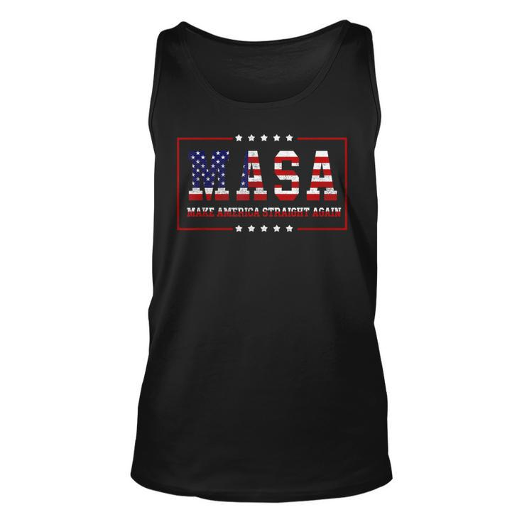 Masa Make America Straight Again America Flag 4Th Of July  Unisex Tank Top