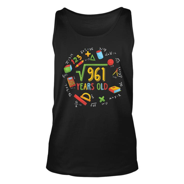 Math Square Root Of 961 31St Birthday 31 Years Old Math Tank Top