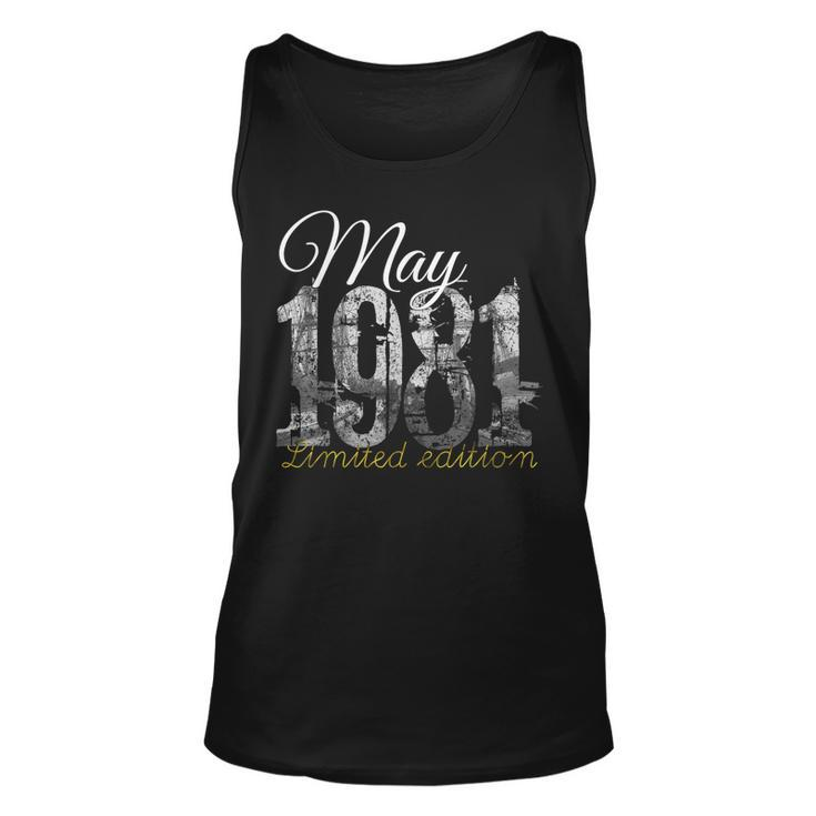 May 1981  40 Year Old  1981 40Th Birthday Gift Unisex Tank Top
