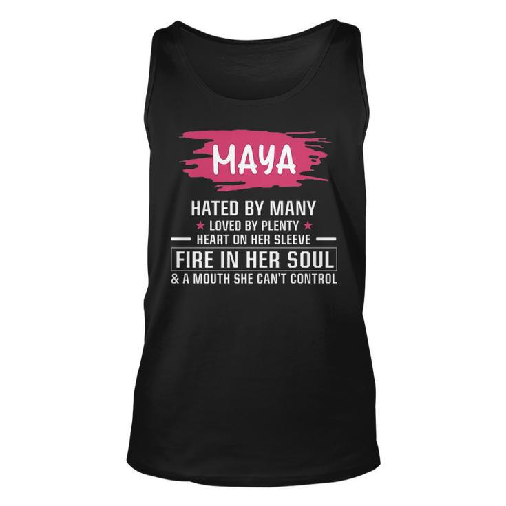 Maya Name Gift Maya Hated By Many Loved By Plenty Heart Her Sleeve V2 Unisex Tank Top
