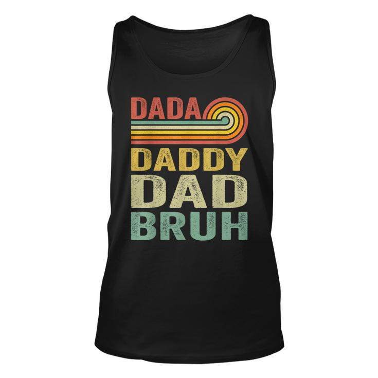 Men Dada Daddy Dad Father Bruh Funny Fathers Day Vintage Unisex Tank Top