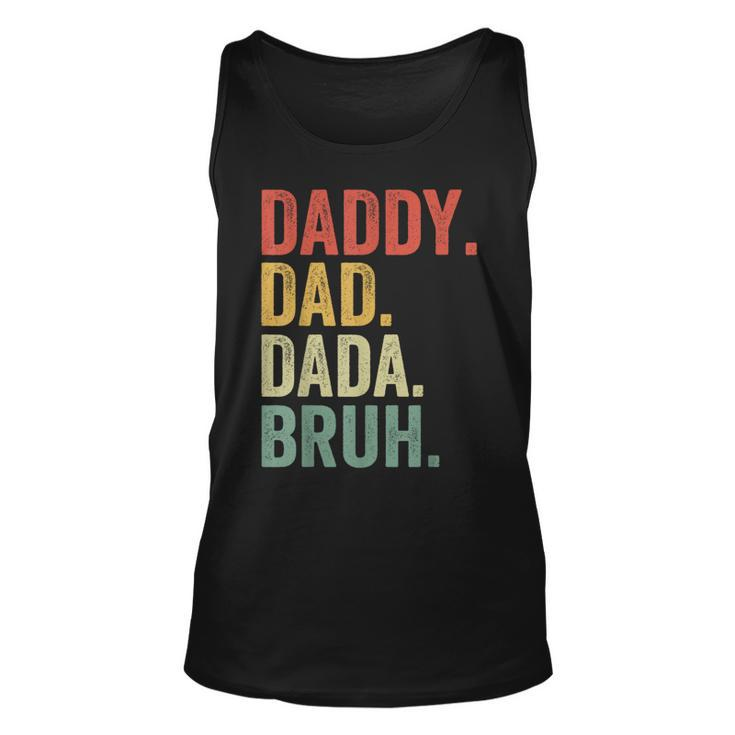 Men Dada Daddy Dad Father Funny Fathers Day Vintage  Unisex Tank Top