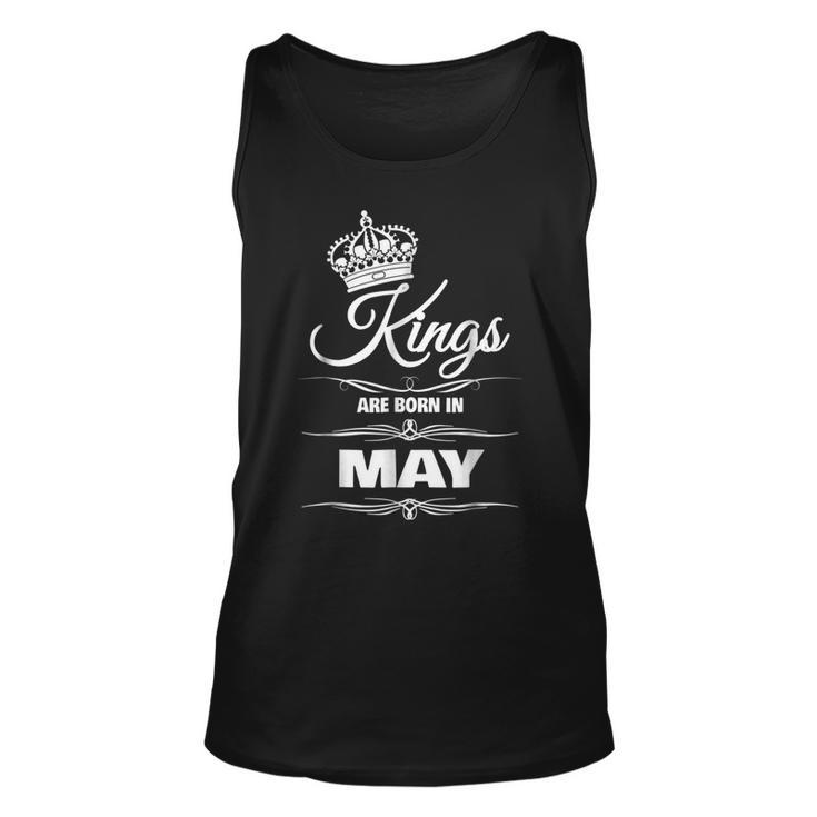 Mens Kings Are Born In May Birthday Novelty Gift For Men Unisex Tank Top