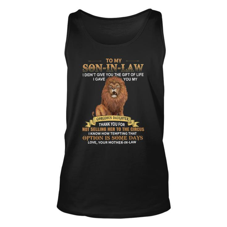 Mens To My Soninlaw Funny From Motherinlaw Thank You Unisex Tank Top