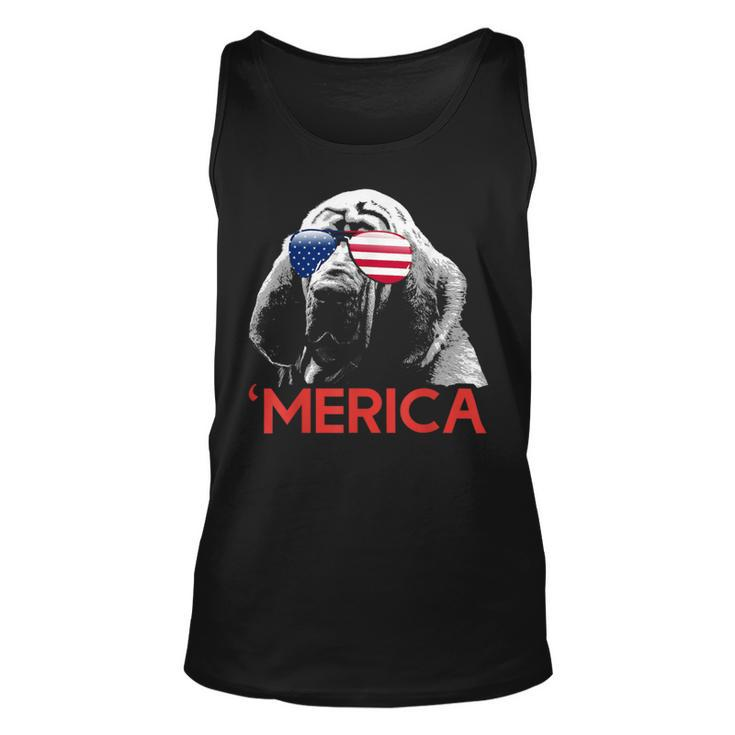 Merica Bloodhound American Flag 4Th Of July Unisex Tank Top