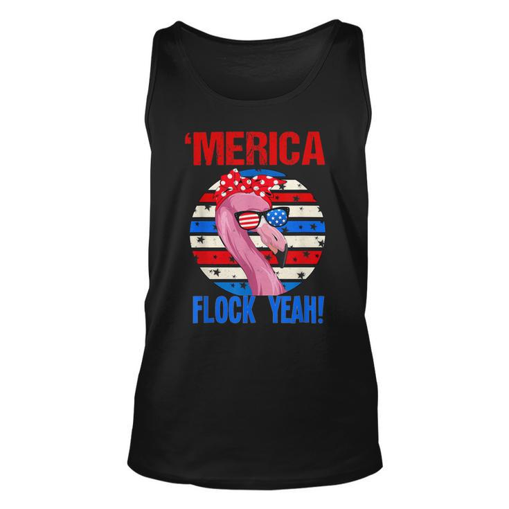 Merica Flock Yeah 4Th July Funny Patriotic Flamingo 1 Unisex Tank Top
