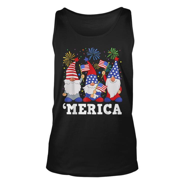 Merica Gnomes Usa Flag Fireworks Memorial Day 4Th Of July Unisex Tank Top