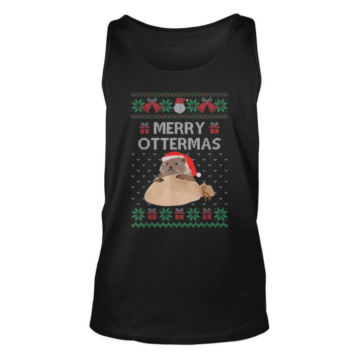 Merry Ottermas Cat Ugly Christmas Sweaters Tank Top
