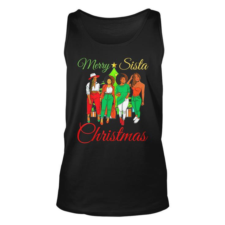 Merry Sista Christmas Melanin Ugly Xmas Sweater Best Friends Tank Top