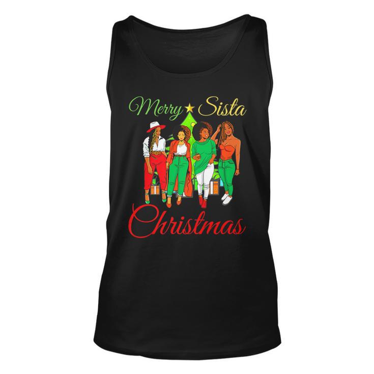 Merry Sista Christmas Melanin Ugly Xmas Sweater Best Friends Tank Top