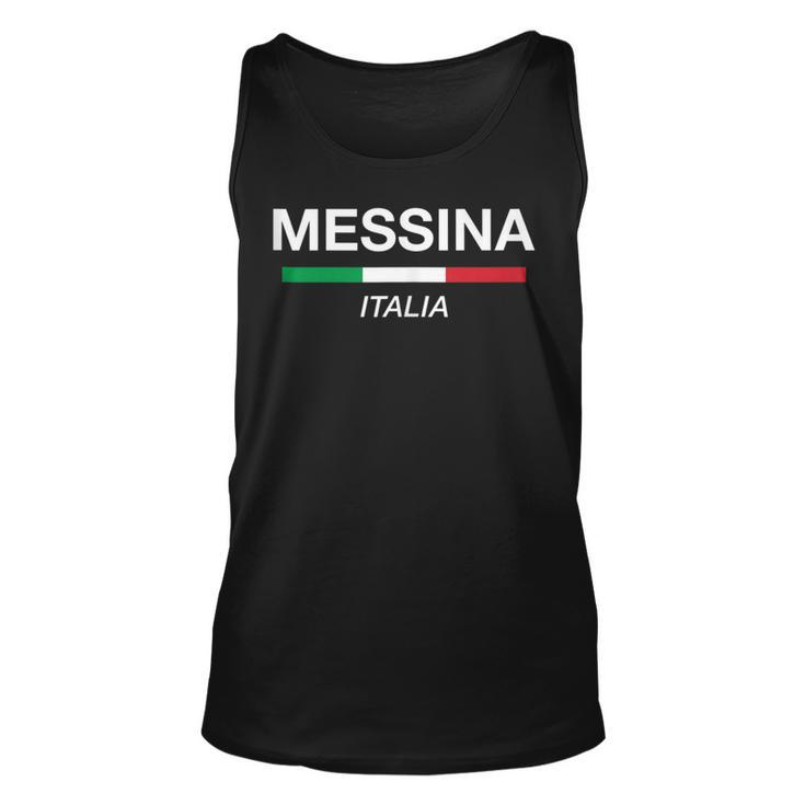 Messina Italian Name Italy Flag Italia Family Surname  Unisex Tank Top