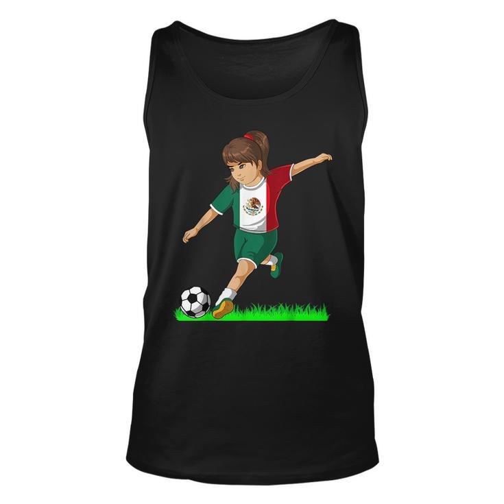 Mexican Soccer Girl Mexico Flag Jersey Football Fans  Unisex Tank Top