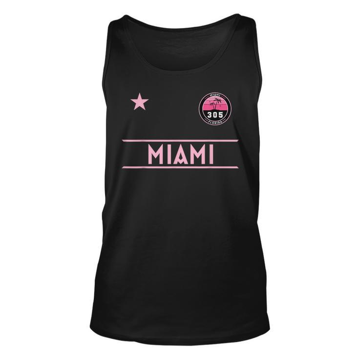 Miami Palm Tree Mini Pink Badge - 305 Area Code Edition  Unisex Tank Top