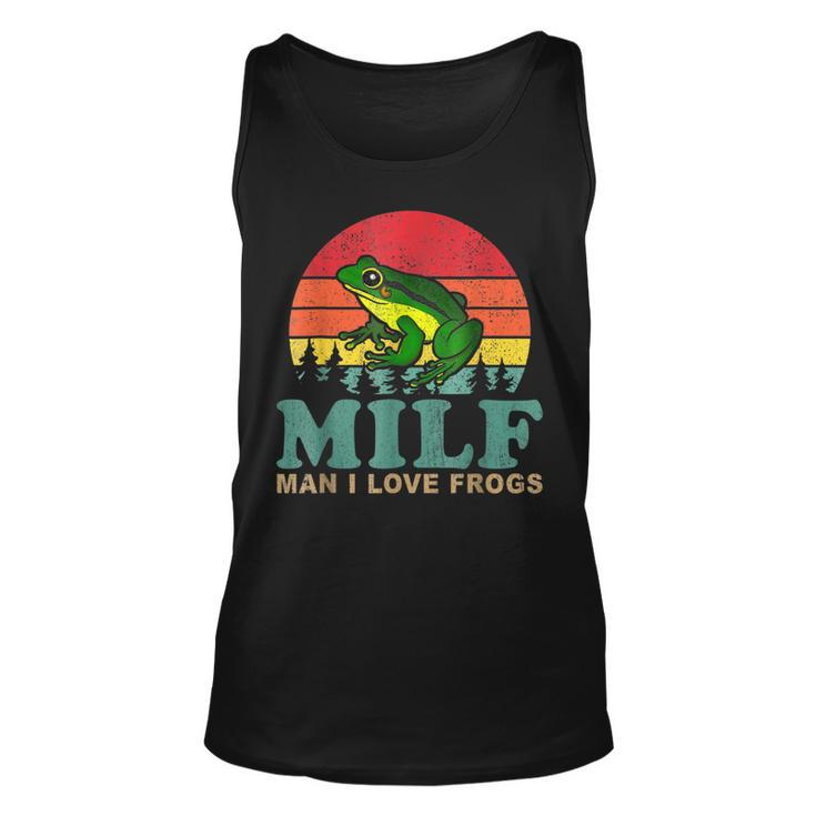 Milf-Man I Love Frogs Saying Frog-Amphibian Lovers Tank Top