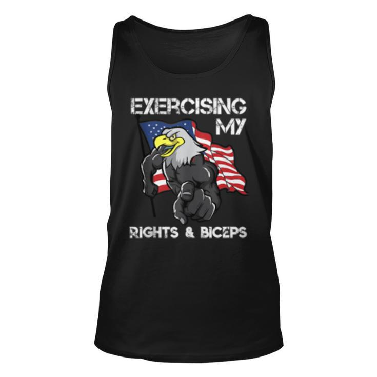 Motivational Workout Fitness Pun Fun Eagle American Patriot Tank Top