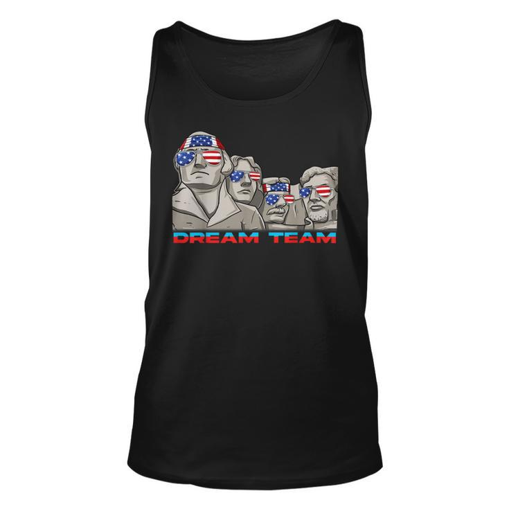 Mount Rushmore 4Th Of July Funny Patriotic Presidents Team 1 Unisex Tank Top