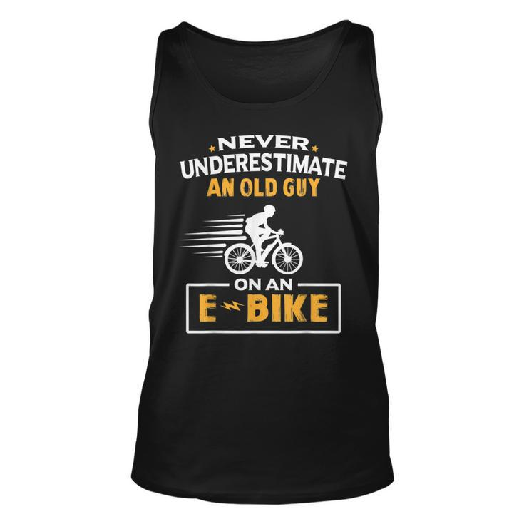 Mountain Bike Ebike Biker Dad Cyclist Gift Ebike Bicycle Gift For Mens Unisex Tank Top