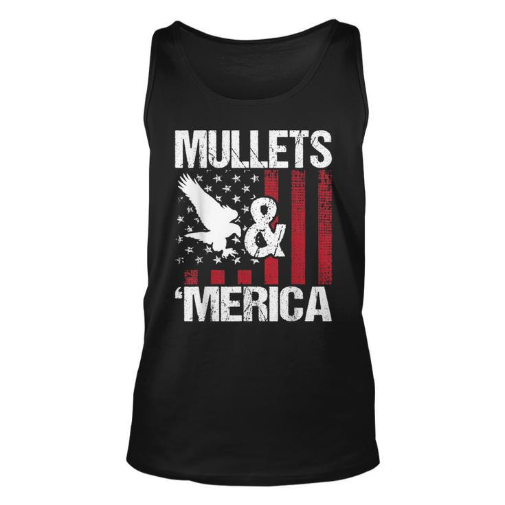 Mullets & Merica - Patriotic Us Flag Redneck Mullet Pride  Unisex Tank Top