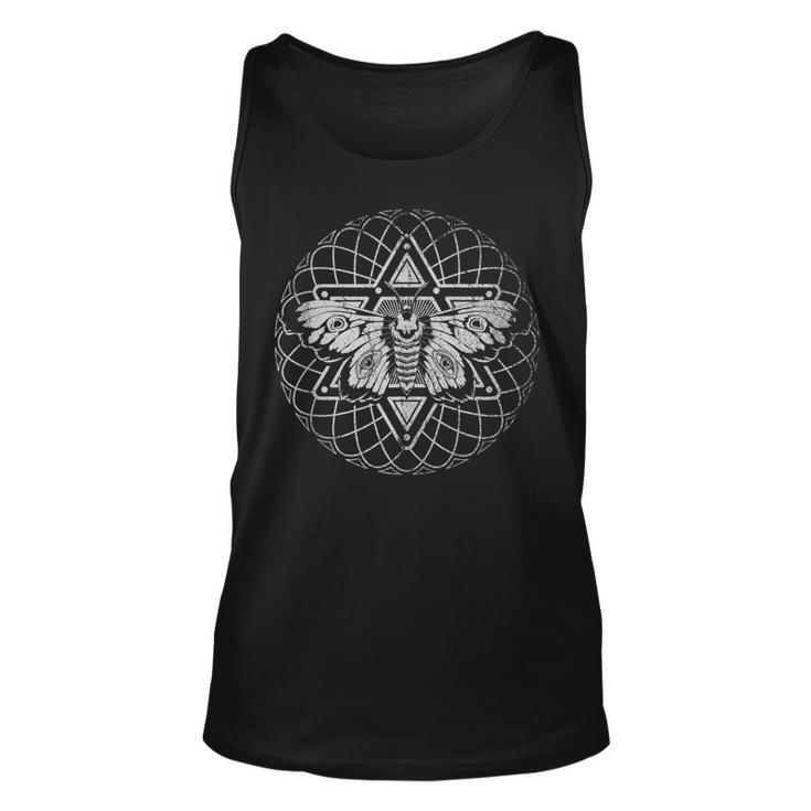 Mysticism Pagan Blackcraft Wiccan Scary Insect Occult Moth  Unisex Tank Top