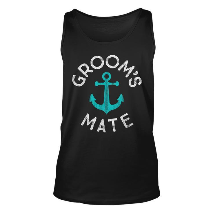 Nautical Groomsmen Gift Wedding Party Grooms Mate Anchor Unisex Tank Top