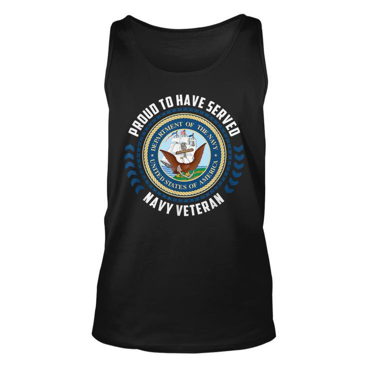 Navy Veteran Proud To Have Served In The Us Navy  Unisex Tank Top