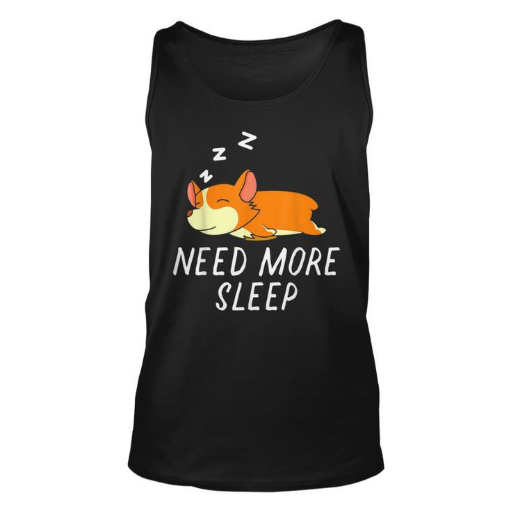 Need More Sleep Corgi Dog Pajama For Bedtime  Unisex Tank Top